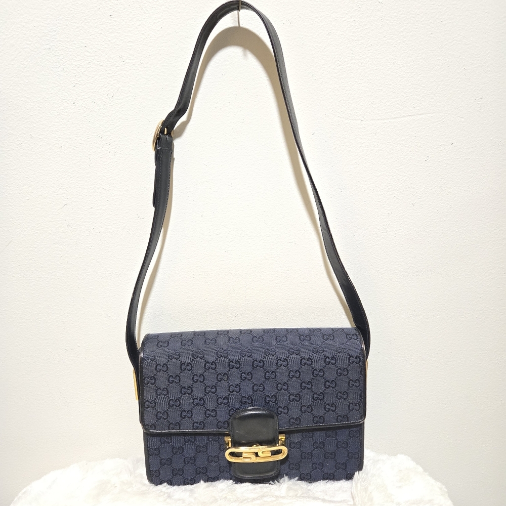 Gucci Vintage Blue Shoulder Bag